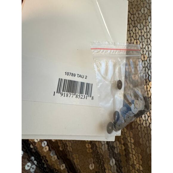 Mac Duggal NWT Sequin Tie Waist Mini Dress in Taupe Size 2 - Picture 6 of 7